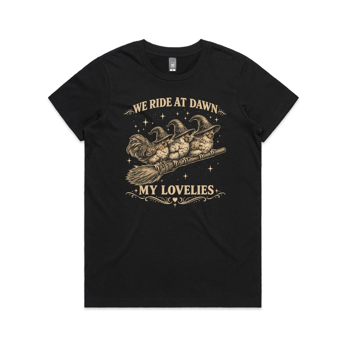 Witchy Chickens Ride at Dawn Tee | Women's Chicken T-Shirt