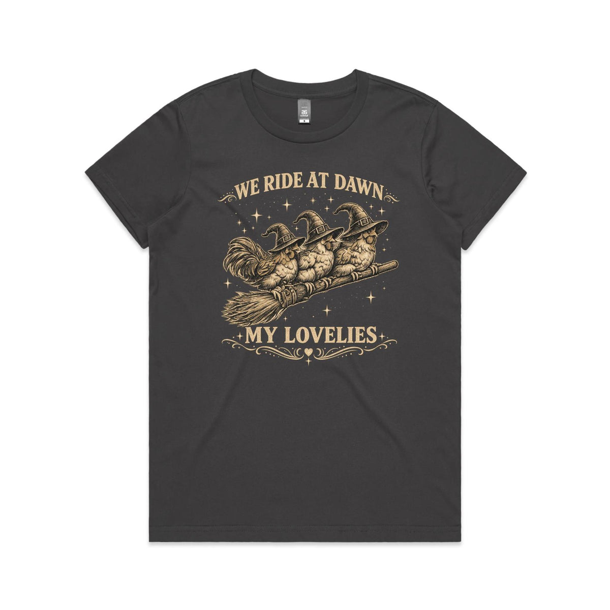 Witchy Chickens Ride at Dawn Tee | Women's Chicken T-Shirt