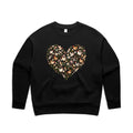 Chicken Floral Love Heart Jumper | Women's Relaxed Crew Jumper