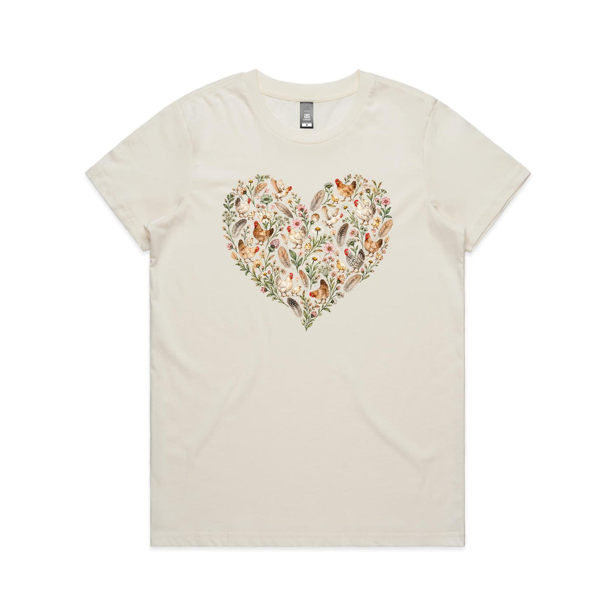 Chicken Floral Love Heart Tee